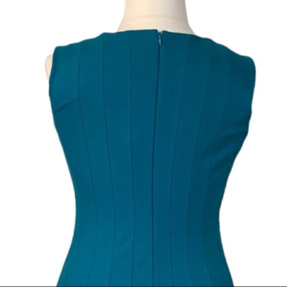 Lands’ End Teal Green/Blue Seamed Sleeveless Fit Flare Ponte Dress Size 14 - Picture 8 of 11